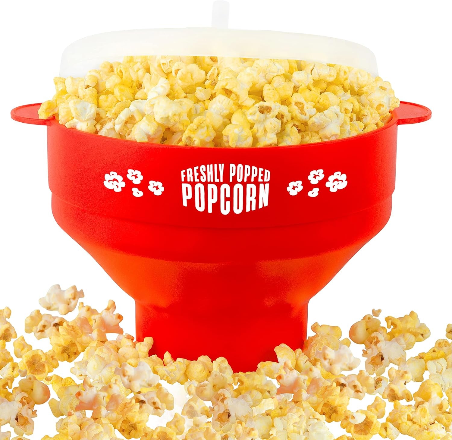 Yummble Popcorn Popper- Collapsible Microwavable Safe Bowl with Lid